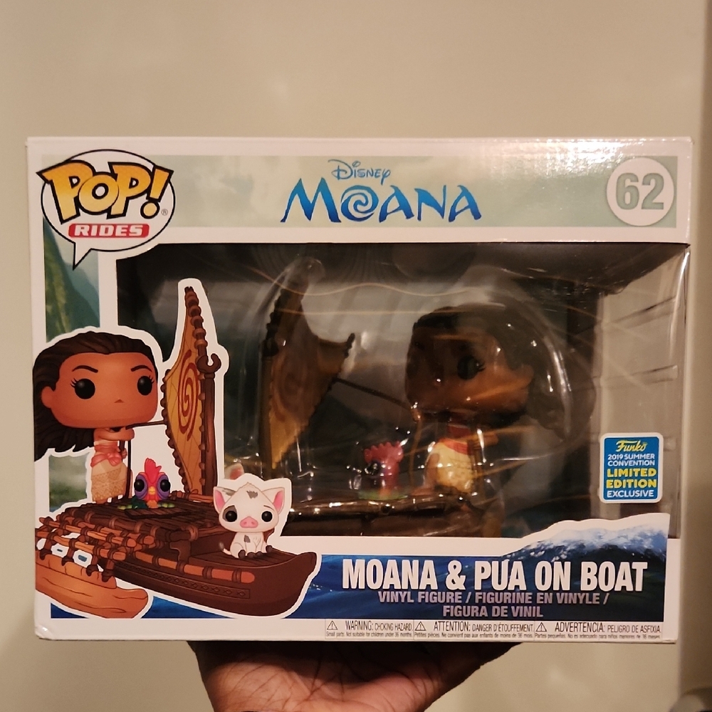 2019 SDCC FUNKO POP! RIDES DISNEY MOANA & PUA ON A BOAT VINYL FIGURE #62